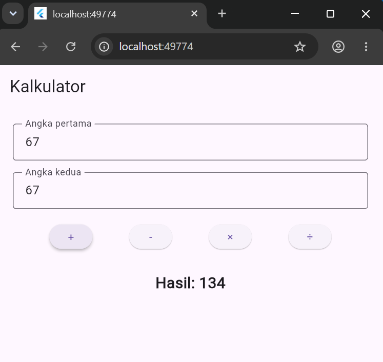 Tampilan akhir kalkulator