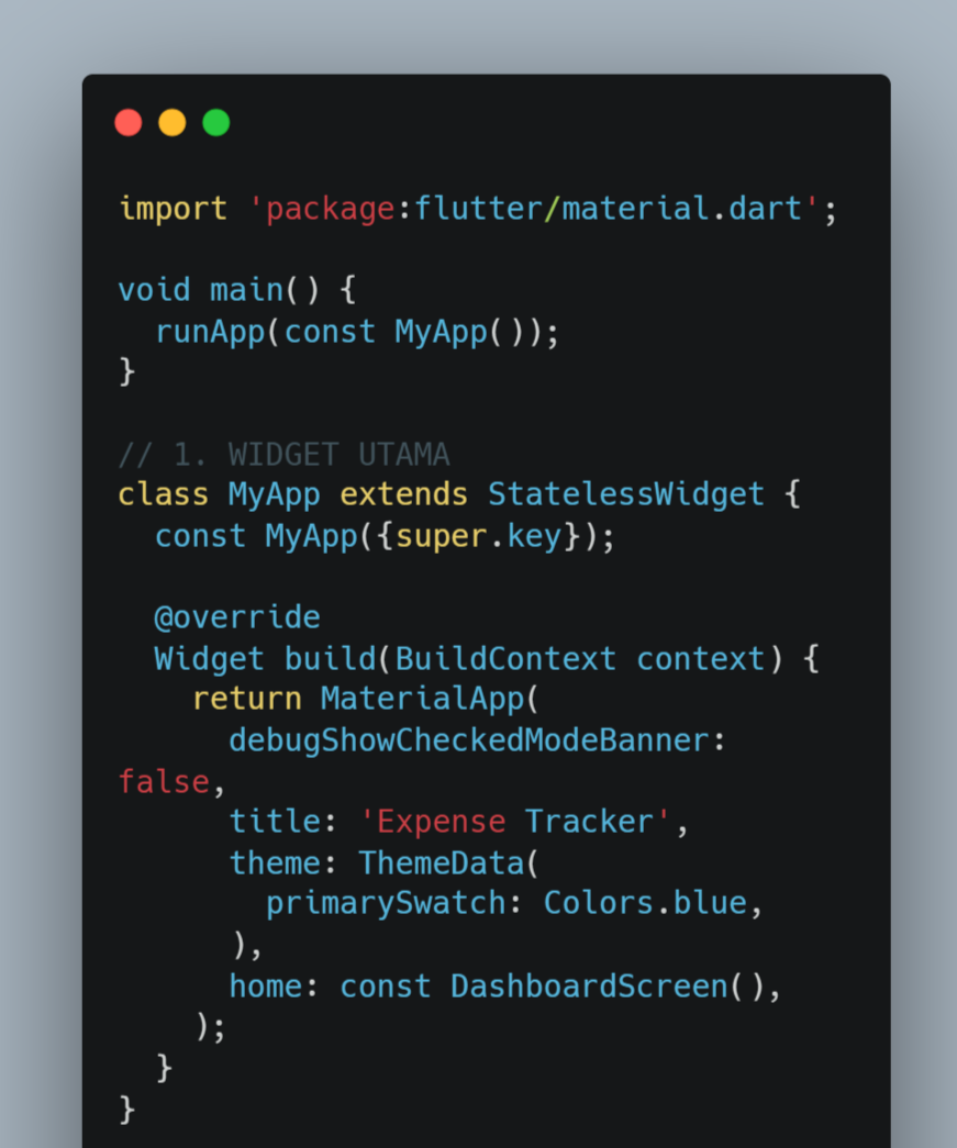 Widget utama aplikasi Flutter