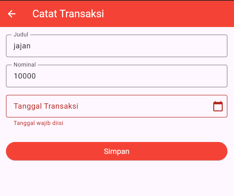 Validasi tanggal wajib diisi